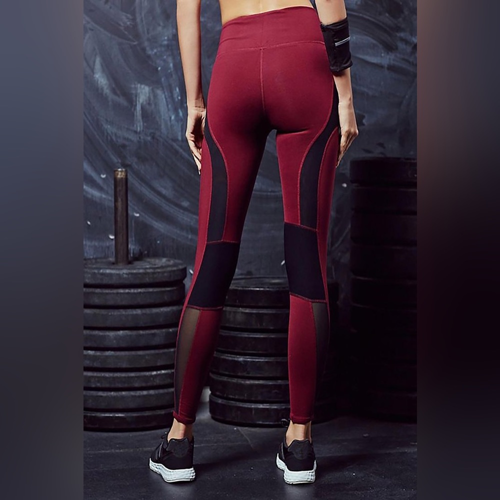 Free People Burgundy and Black Pants